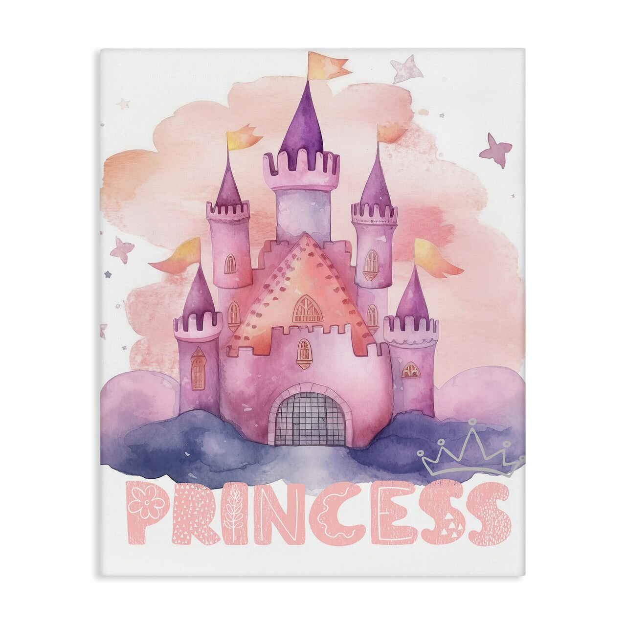 Stupell Industries Pastel Princess Castle Canvas By Jesse Keith